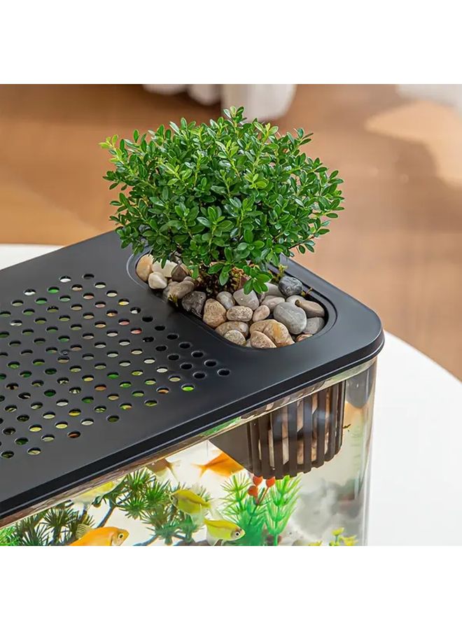 Large ABS PET Desktop Aquarium With Black Cover For Goldfish Turtles And Plants - Image 5